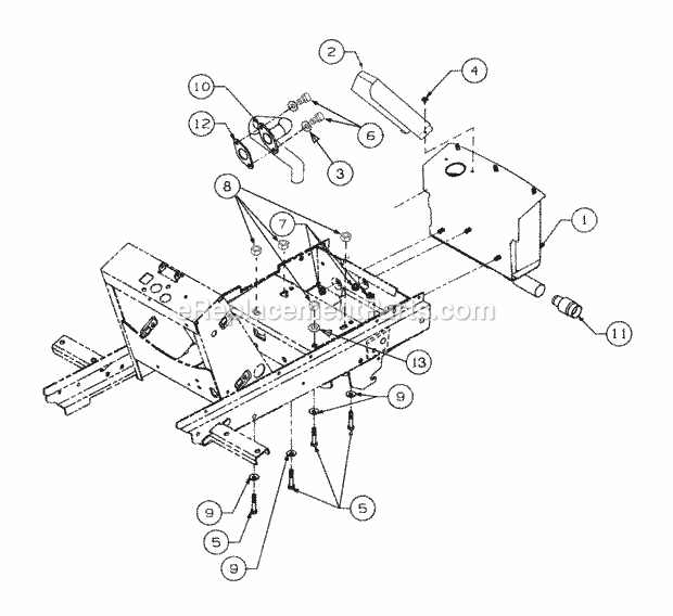 Engine Mounting And Muffler Diagram and Parts List for 2146 13A-224F100 Cub Cadet Lawn Tractor